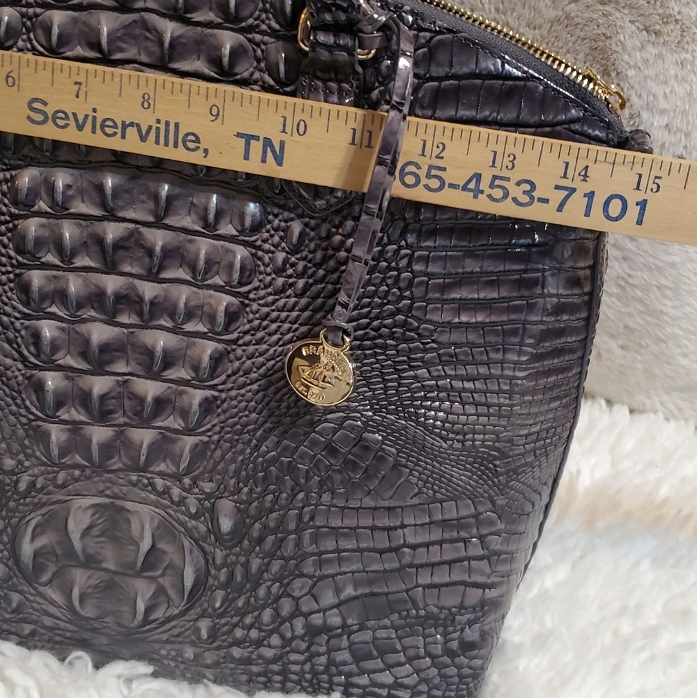 Brahmin Large Duxbury Nocturnal Melbourne Charcoal Gray. Leather. New With Tag - Picture 4 of 10